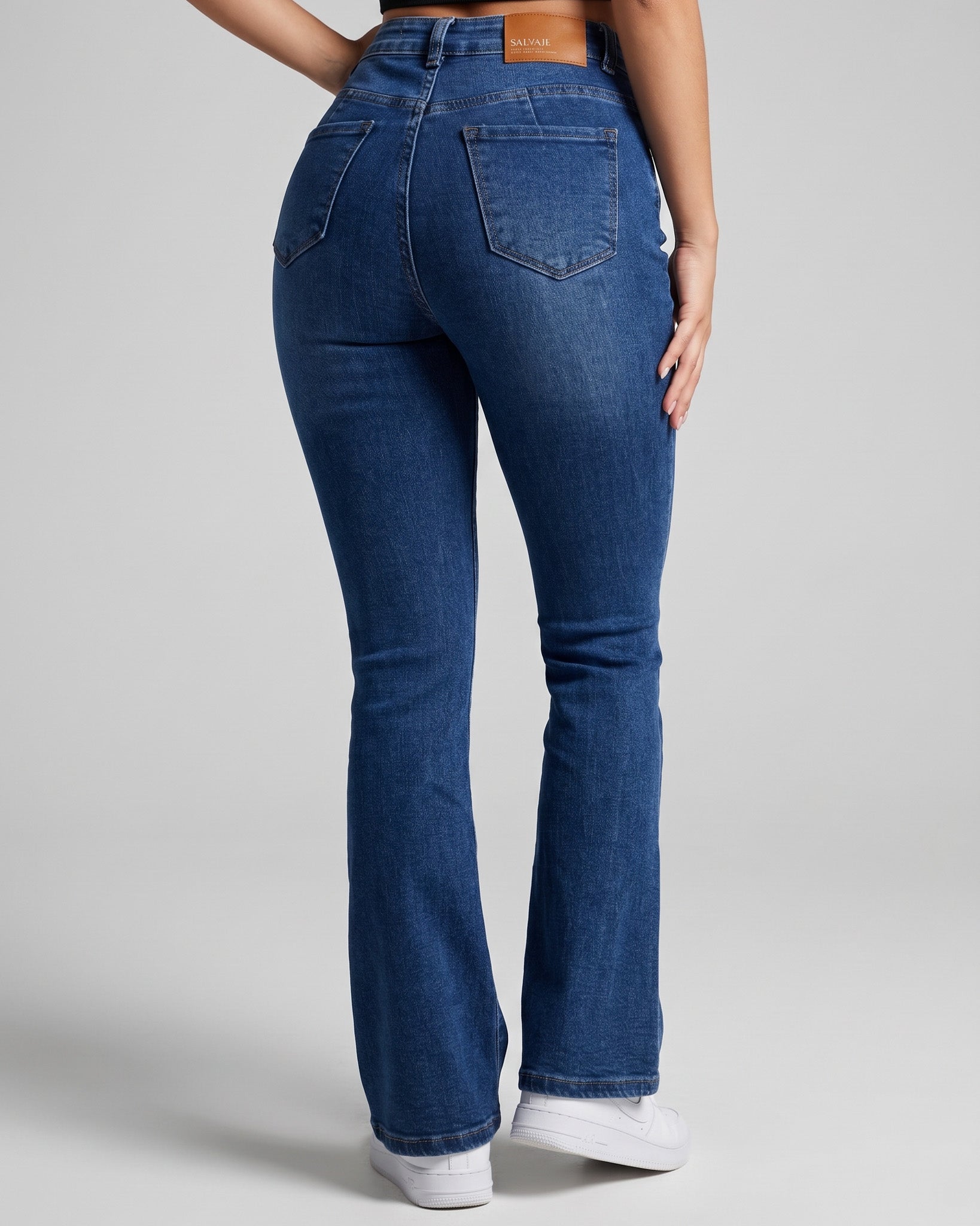 Pantalón Flare/Bootcut Azul Tiro Alto - Calce Modelador - 0140BC
