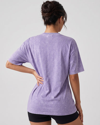 Polera Gym Oversize Mujer - Look Retro & Suave Prelavada - A366