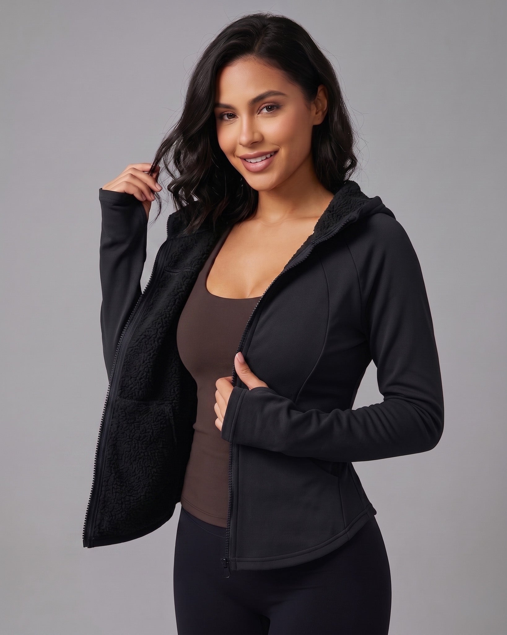 Chaqueta Chiporro Invierno Entallada Gorro Pasadedo Mujer - JYT044