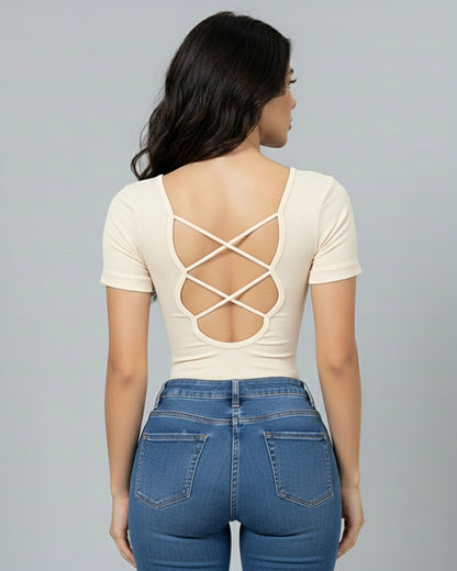 Body Mujer Escote Cuadrado y Espalda con Tirantes Moldeador - YJ274