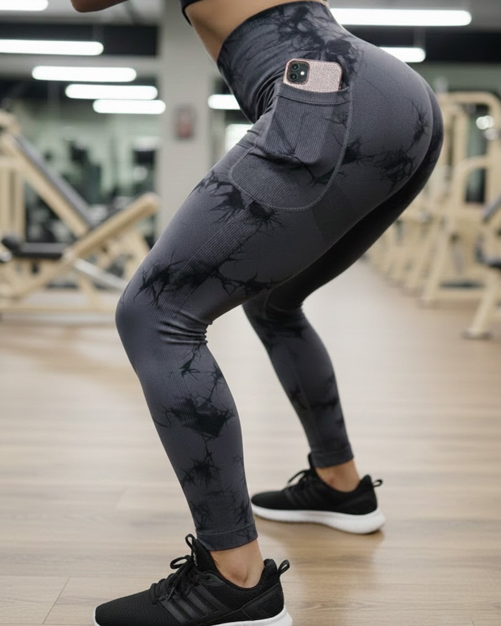 Calza Deportiva Mujer tie dye con bolsillo Push up - YJ191