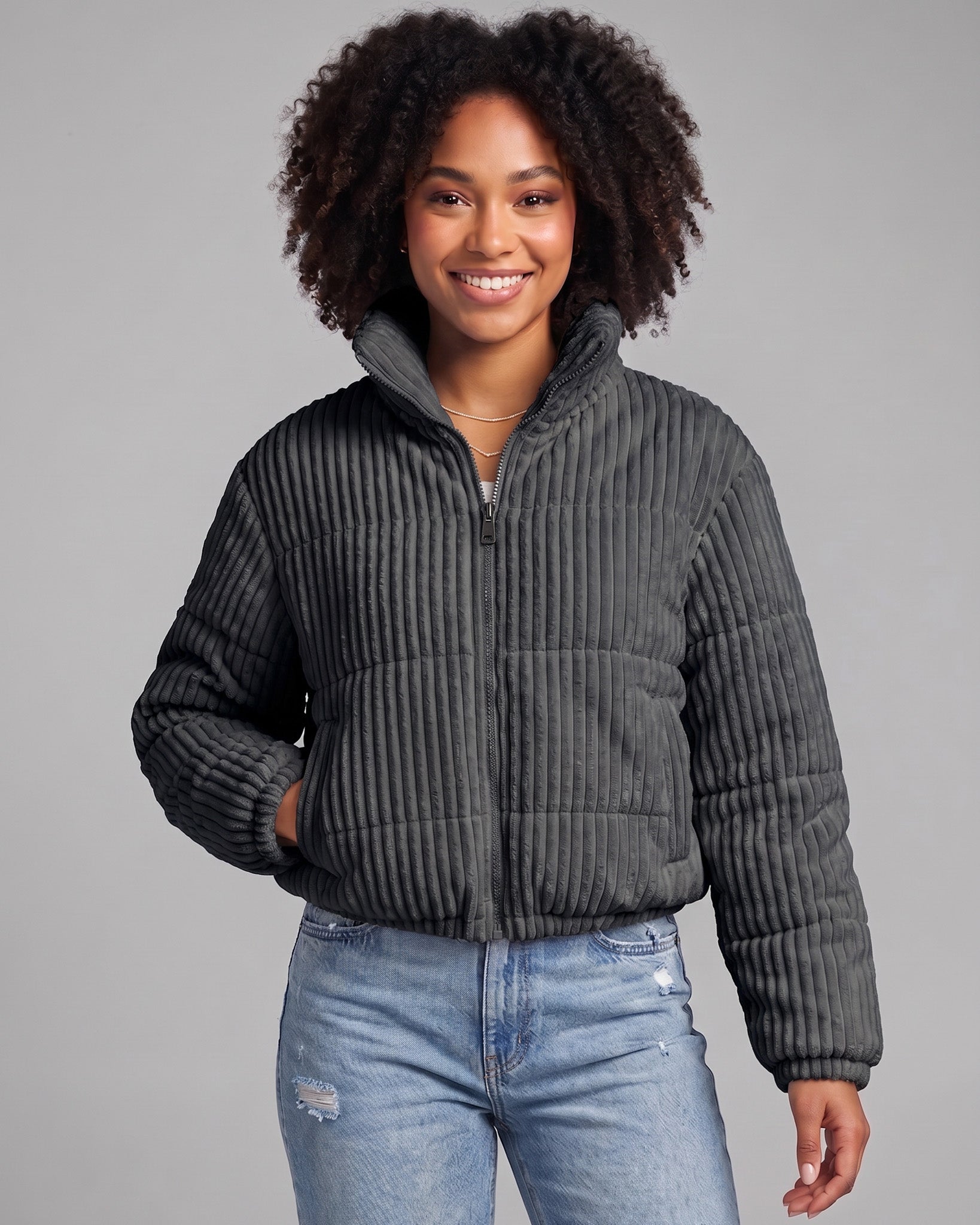 Chaqueta Puffer Cotele Mujer Corta Abrigo Invierno Termica - JC516071