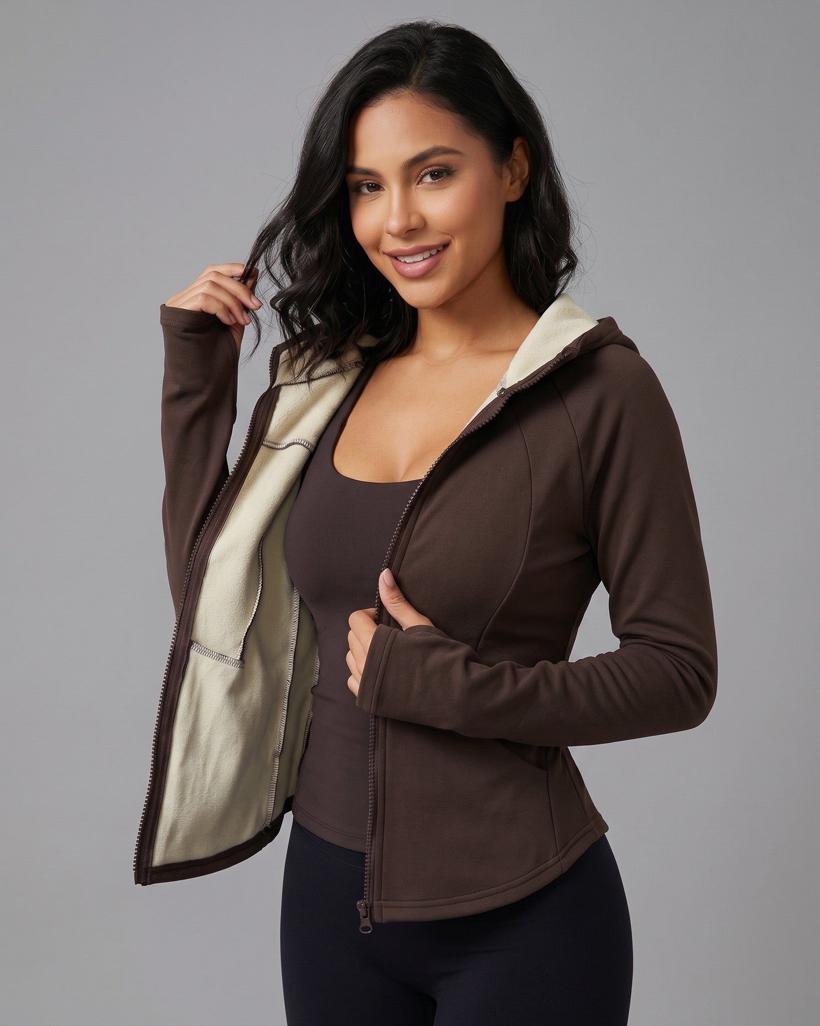 Chaqueta Chiporro Invierno Entallada Gorro Pasadedo Mujer - JYT044