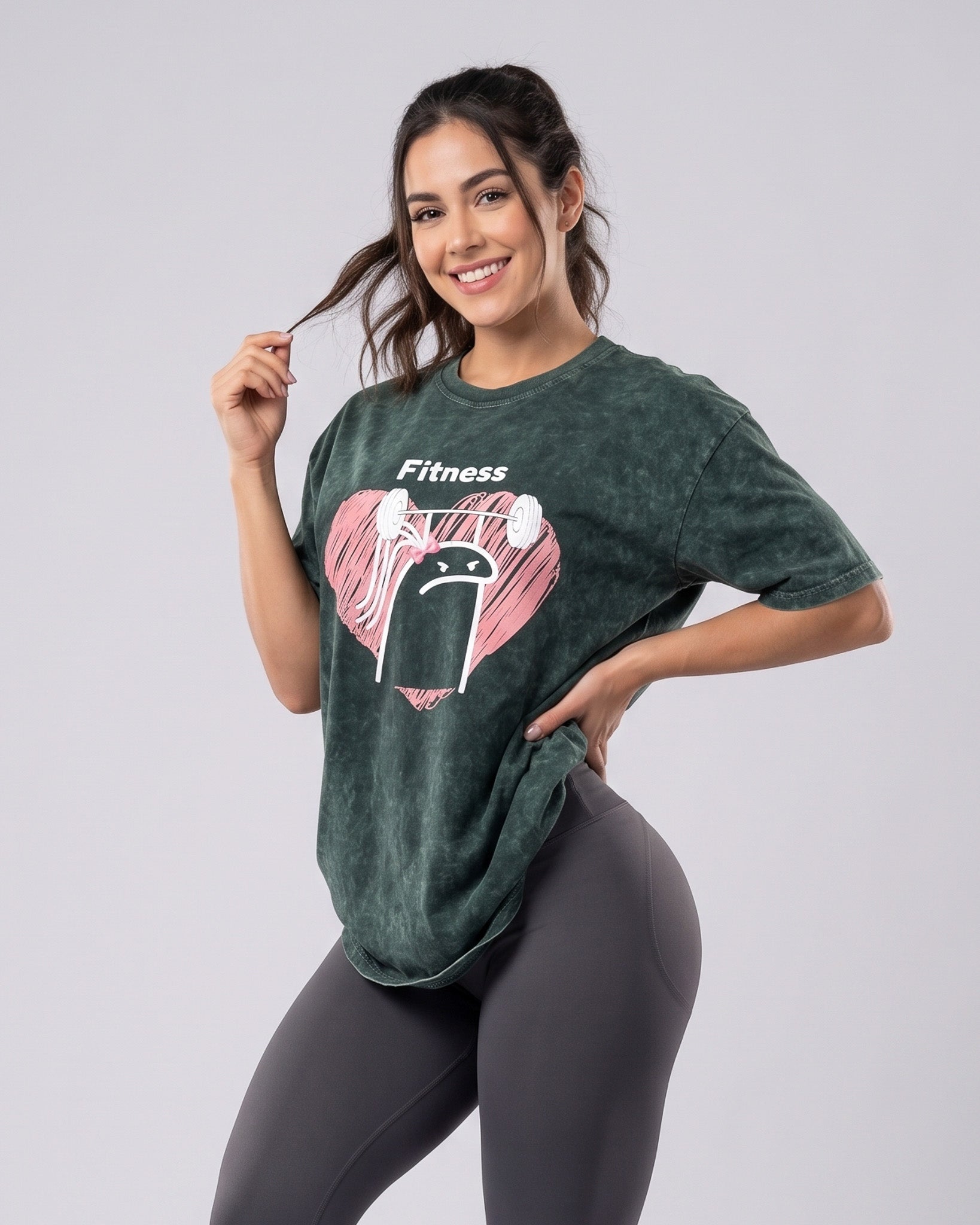 Polera Fitness Oversize - Vintage Gym Look Prelavada Pro - A366