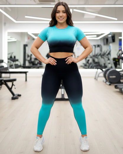 Conjunto Degrade Polera y Calza Doble push up - HY16