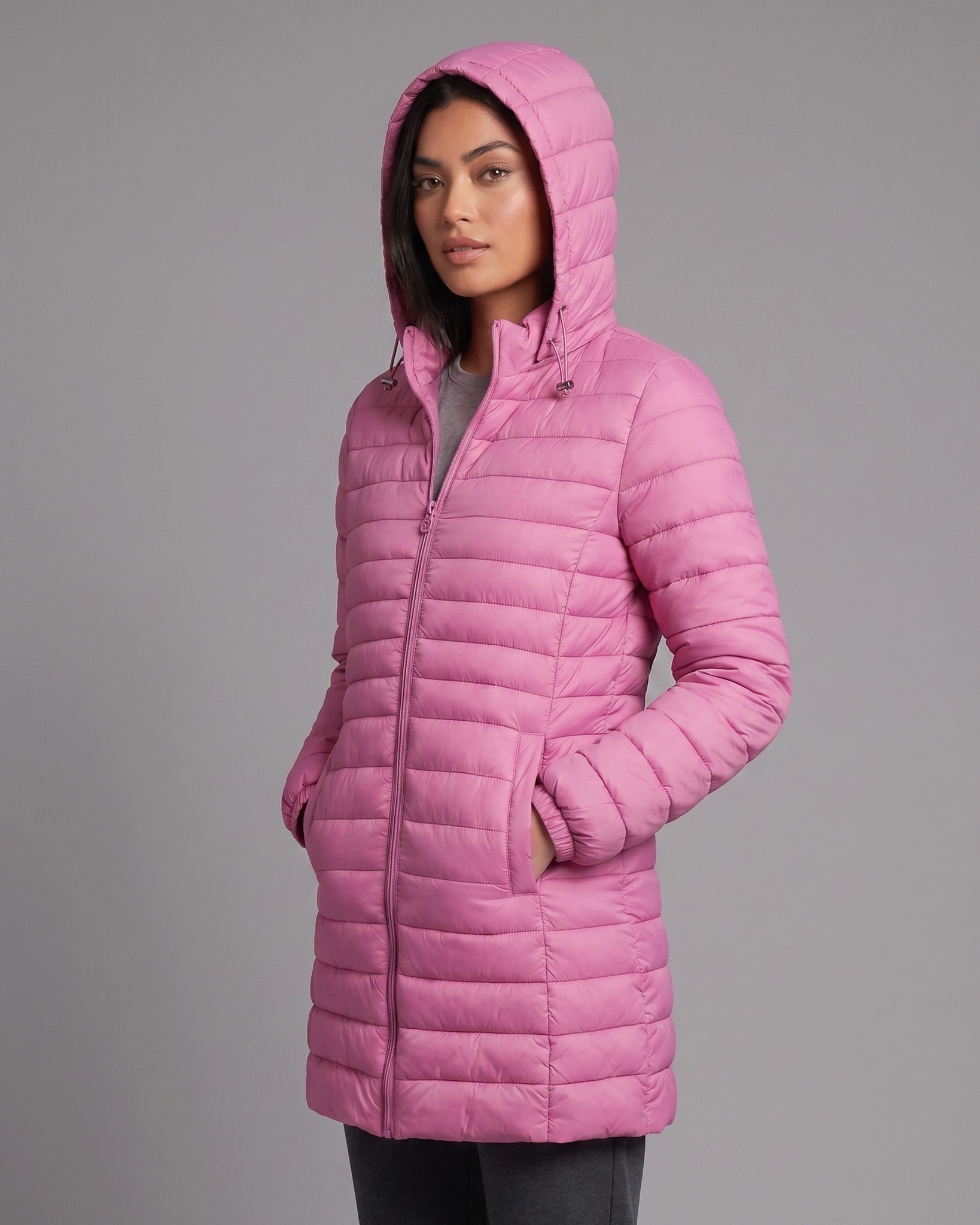 Parka Invierno Mujer Puffer Acolchada Capucha Desmontable