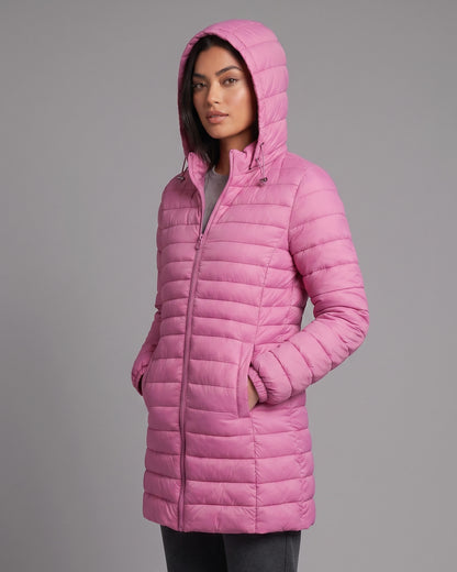 Parka Invierno Mujer Puffer Acolchada Capucha Desmontable
