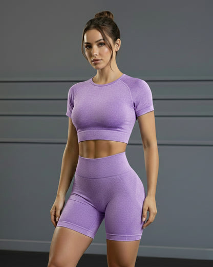 Conjunto Corto prelavado deportvo para Mujer  Yj203