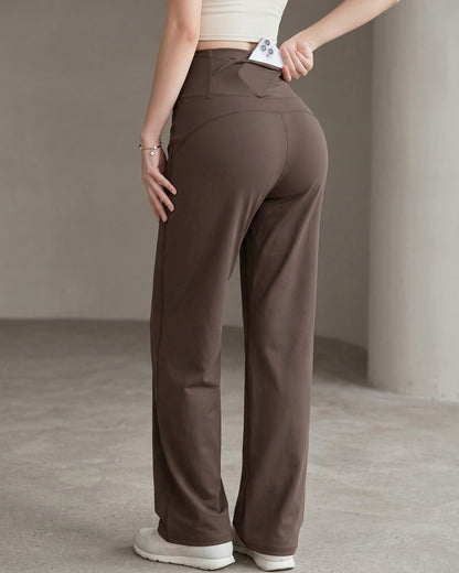 Pantalón Palazzo Fluido Tiro Alto Bolsillo Cintura Trasera - JYT035