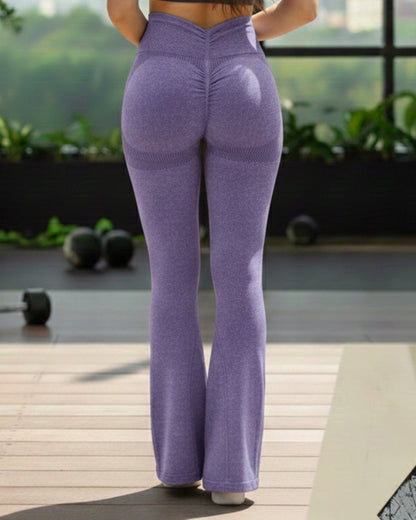 Calza Flare Mujer con Corte en V y  Push Up Moldeadora - YJ290