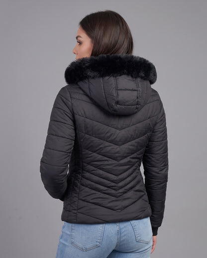 Parka Acolchada Premium Con Chiporro Capucha Desmontable