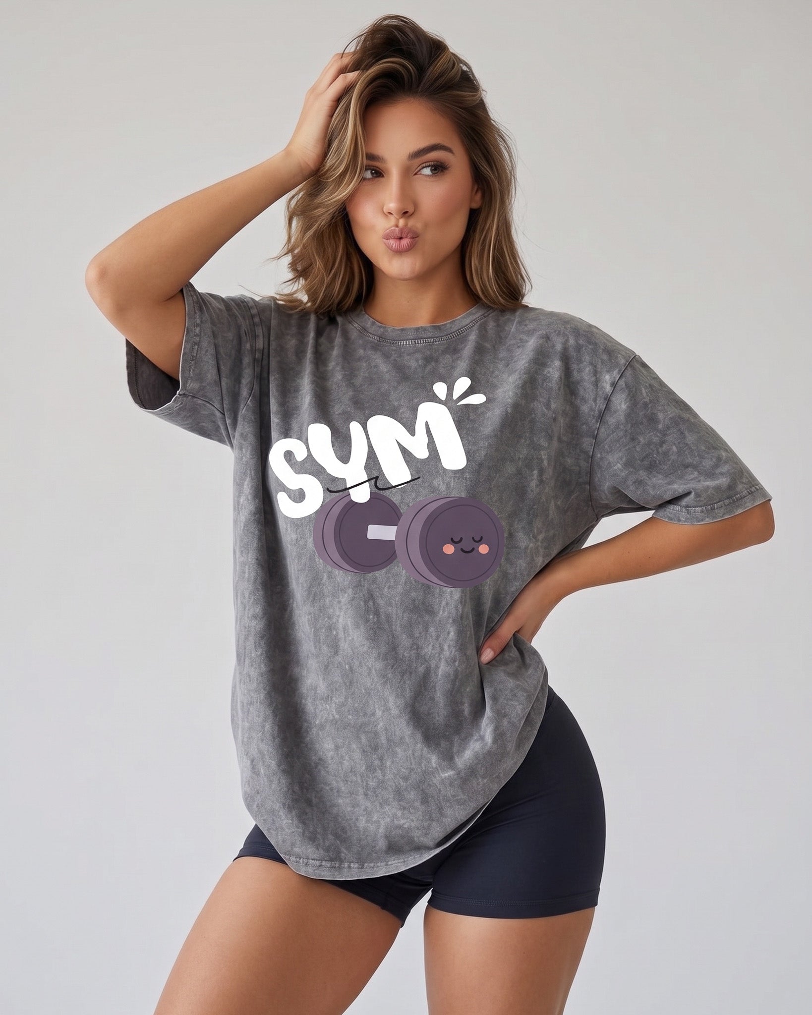 Polera Gym Oversize Mujer - Look Retro & Suave Prelavada - A366
