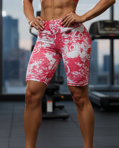 Calza Biker Mujer Tie Dye Love Texturizada Peruana