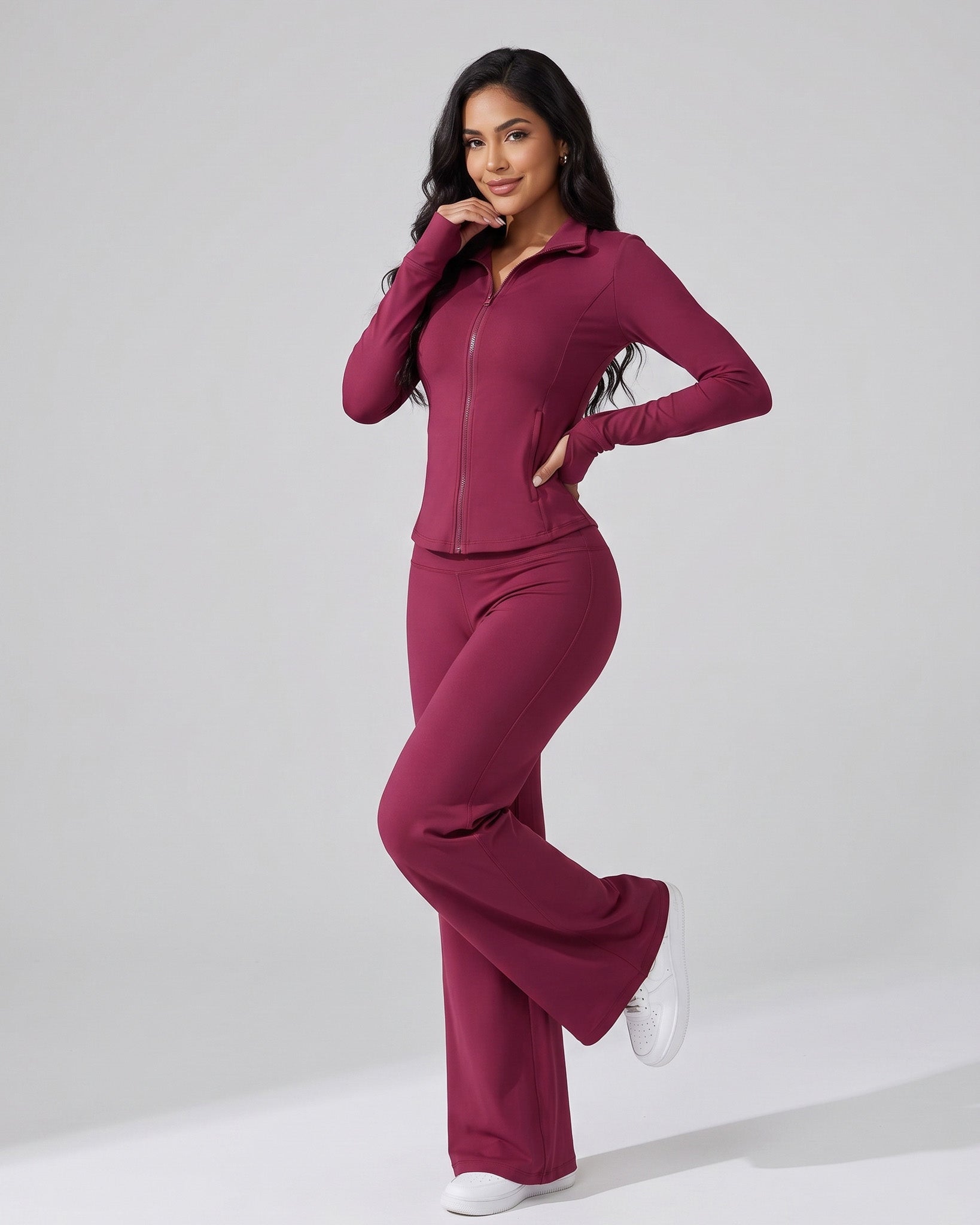 Set Dúo Escultor: Calza Palazzo + Chaqueta Ajustada Premium - KD250903