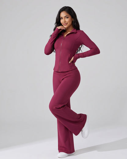 Set Dúo Escultor: Calza Palazzo + Chaqueta Ajustada Premium - KD250903
