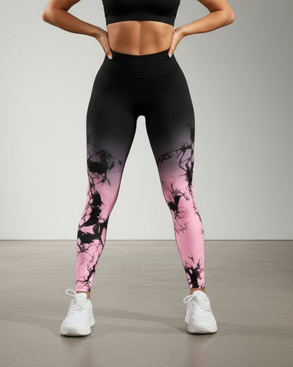 Leggings De Yoga Sin Costuras Con Estampado - Nk010