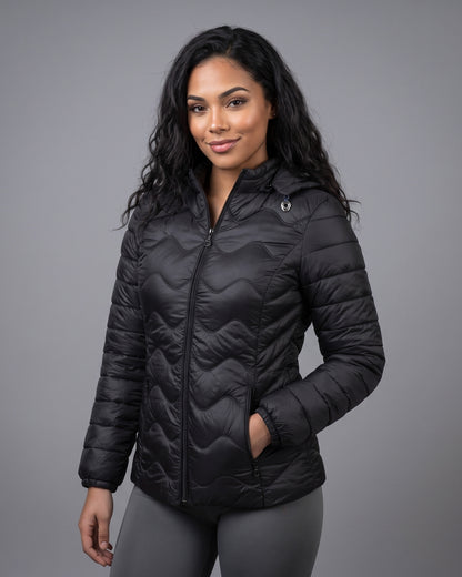 Parka Puffer Mujer Impermeable Capucha Desmontable Térmica - ELX1614