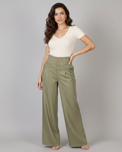 Pantalon Palazzo Mujer Cintura Alta - Verano - ZM2524