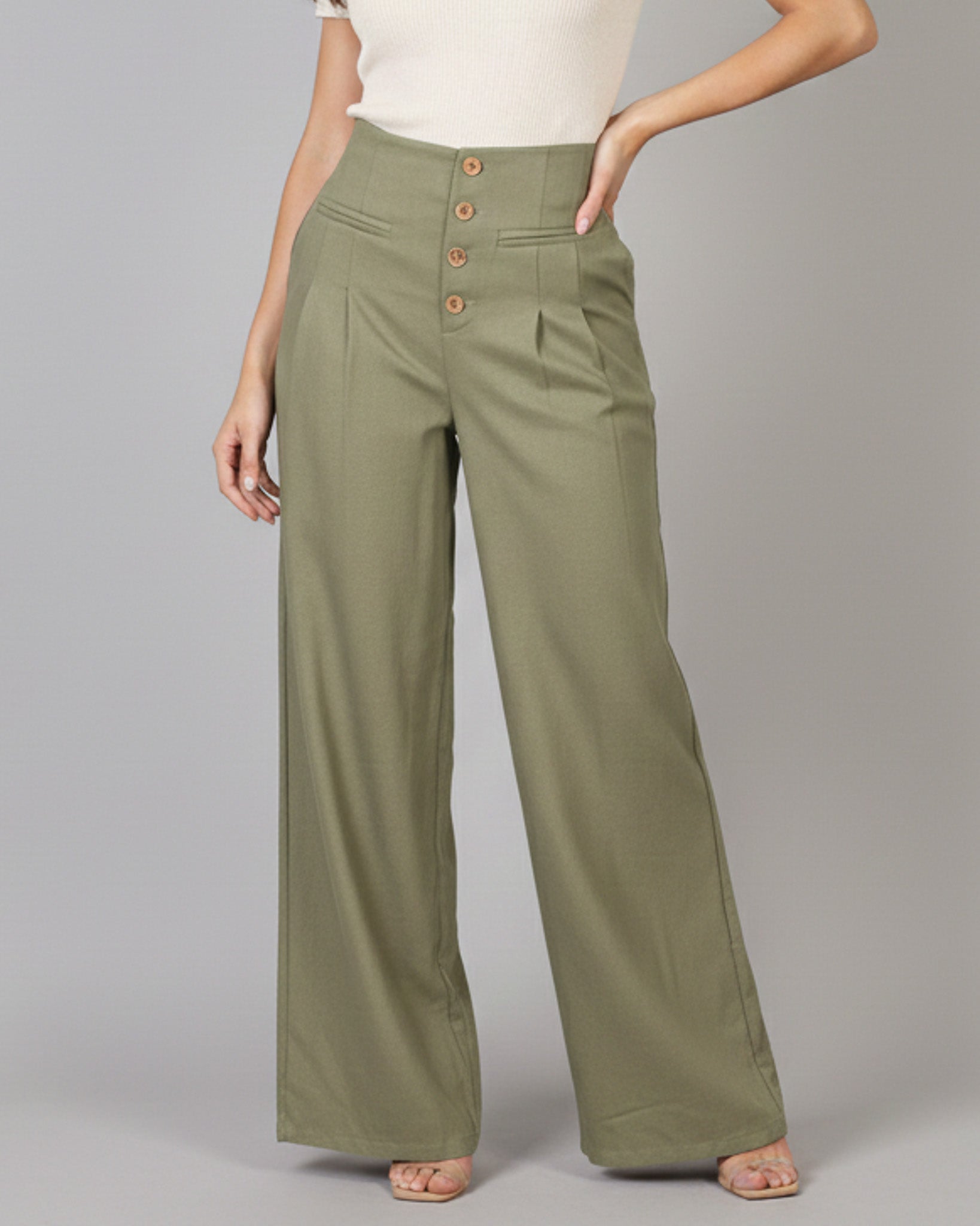 Pantalon Palazzo Mujer Cintura Alta - Verano - ZM2524