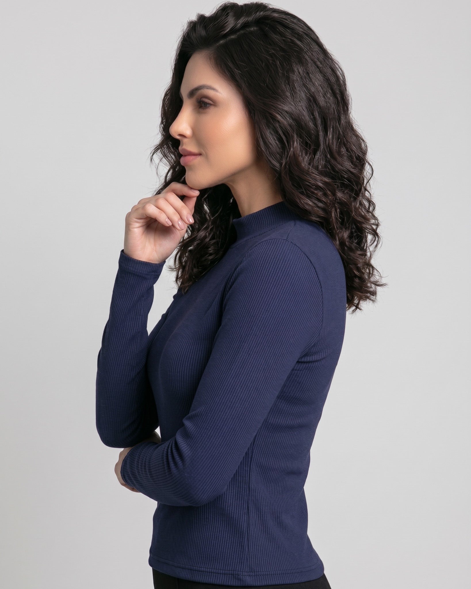 Polera Rib Pro: Cuello V, Moldeadora y Copas de Realce - YY635