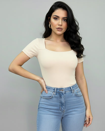 Body Mujer Escote Cuadrado y Espalda con Tirantes Moldeador - YJ274