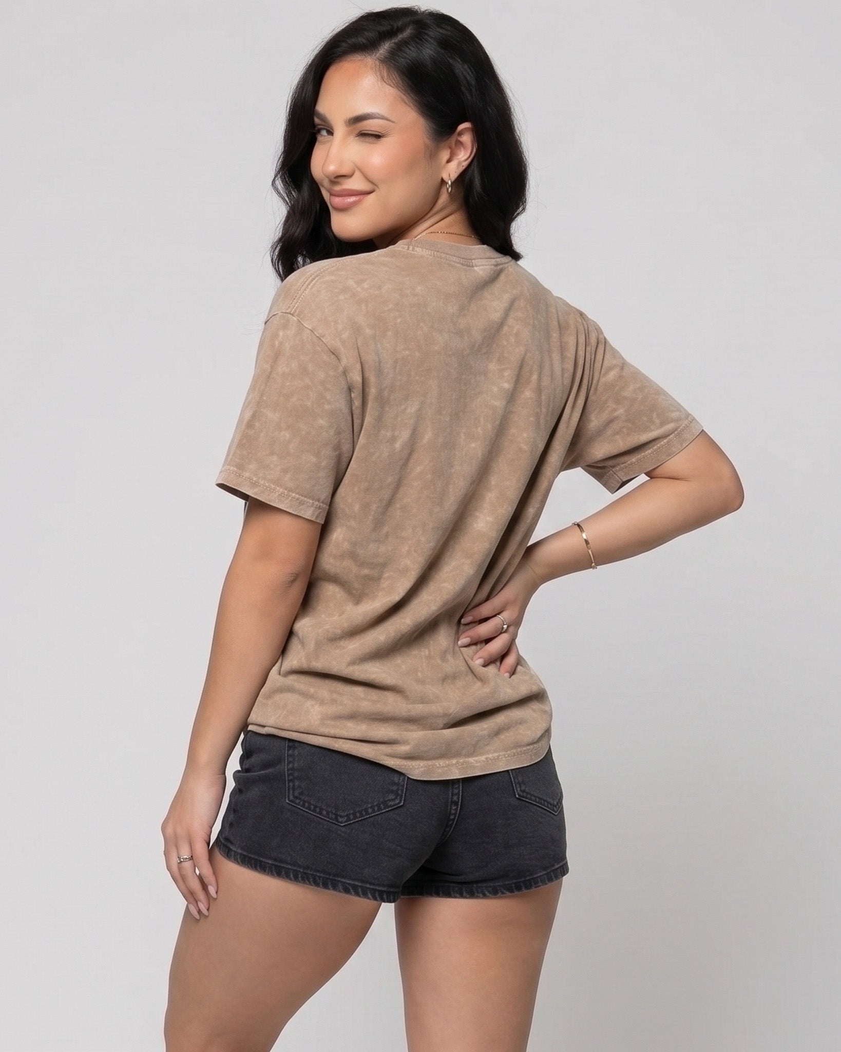 Polera Oversize Mujer Gym Queen - Look Retro Prelavada - A366