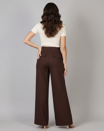 Pantalon Palazzo Mujer Cintura Alta - Verano - ZM2524