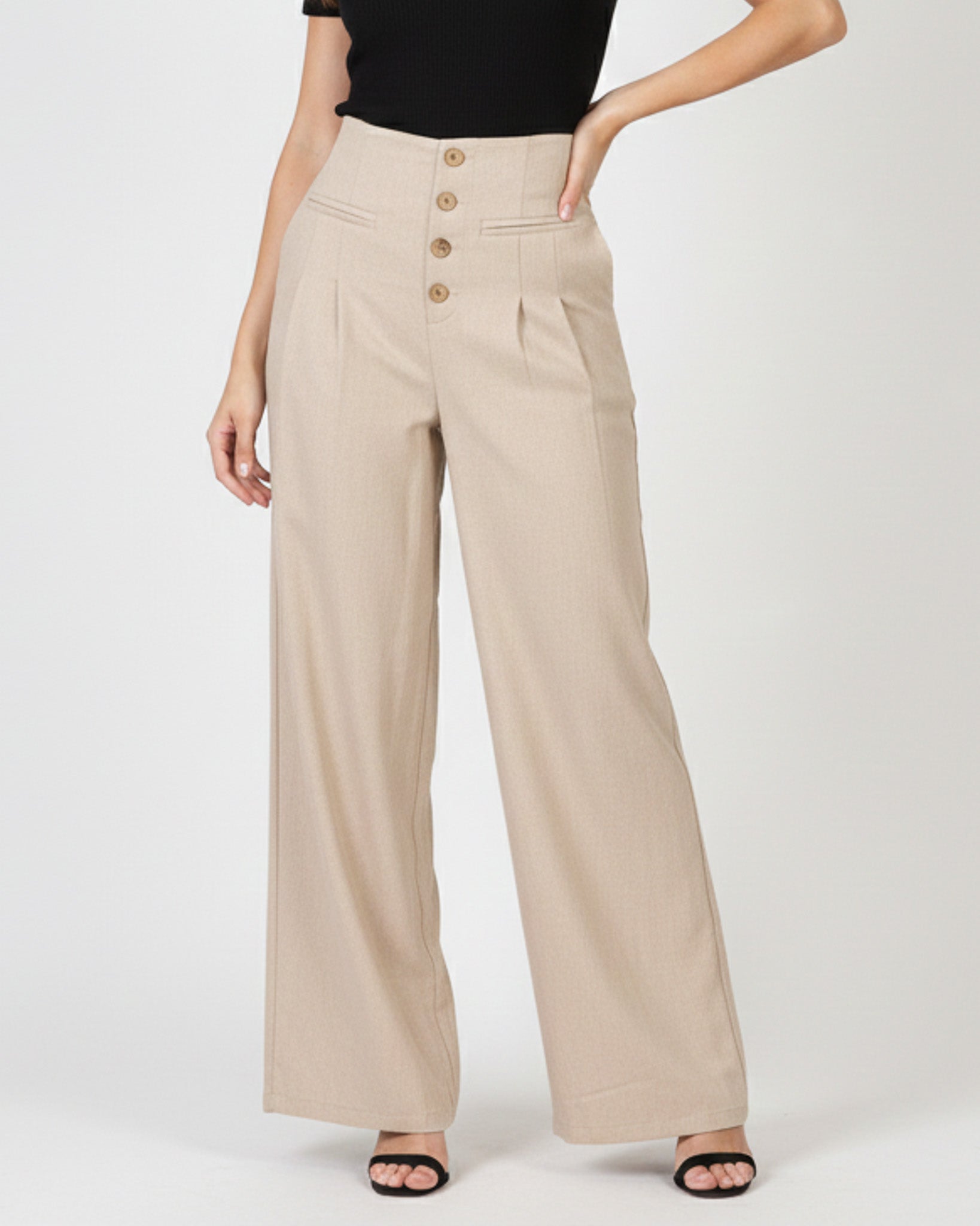 Pantalon Palazzo Mujer Cintura Alta - Verano - ZM2524