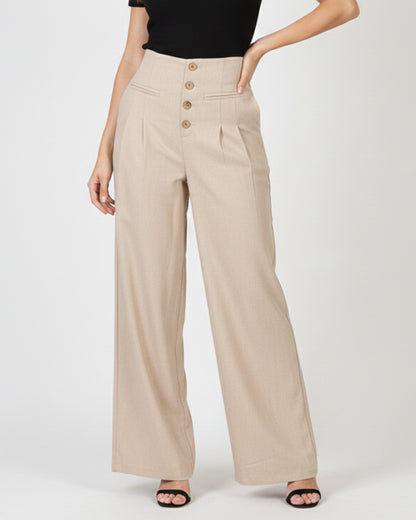 Pantalon Palazzo Mujer Cintura Alta - Verano - ZM2524