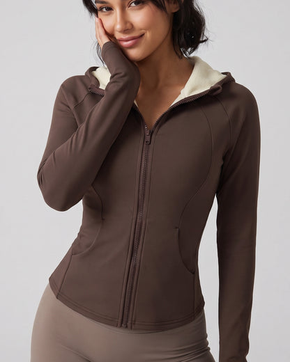Chaqueta Chiporro Invierno Entallada Gorro Pasadedo Mujer - JYT044