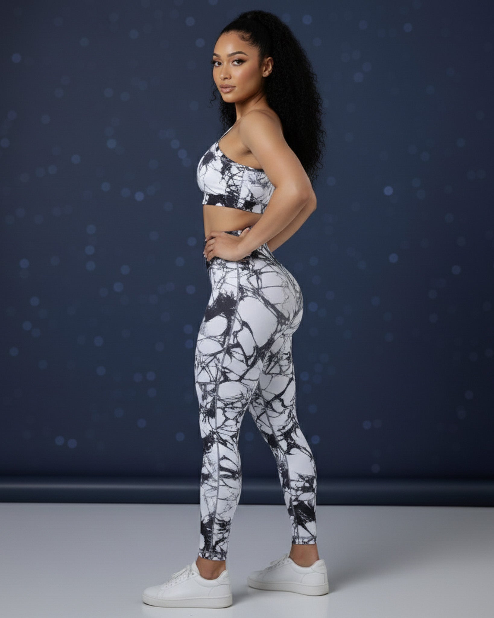 Conjunto de 2 piezas con top y leggings tie dye