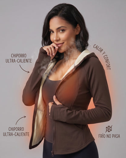 Chaqueta Chiporro Invierno Entallada Gorro Pasadedo Mujer - JYT044