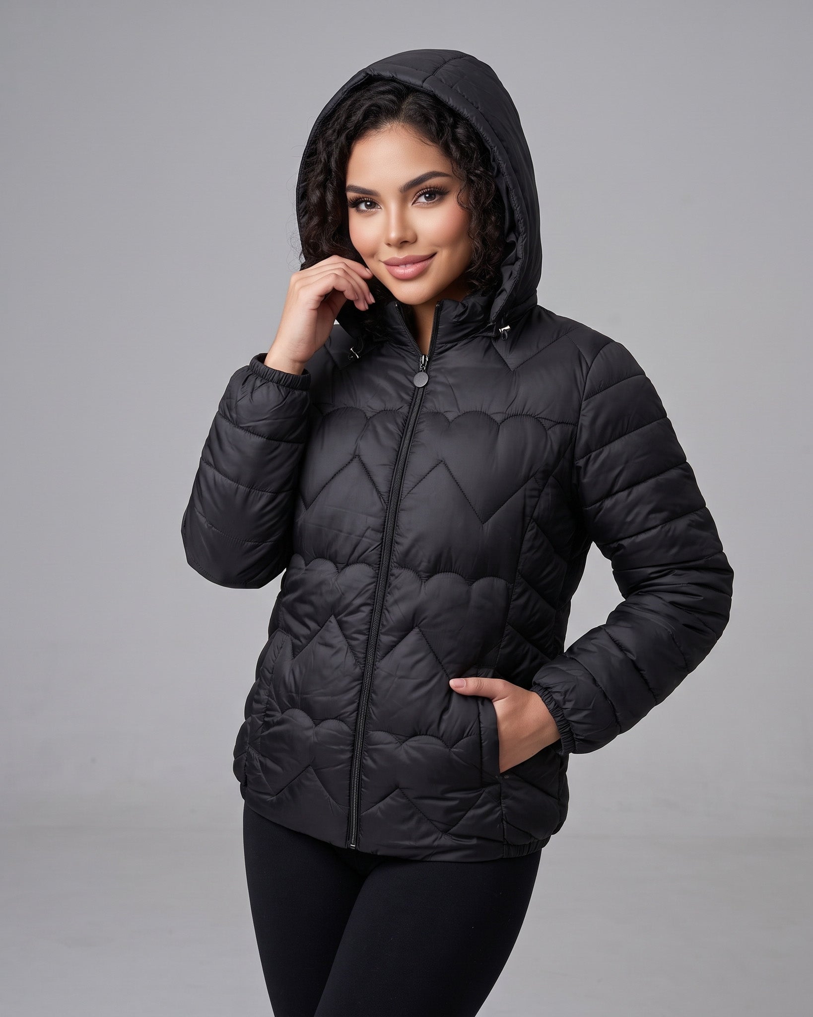 Parka Térmica Mujer Acolchada Impermeable con Capucha - EXU1602