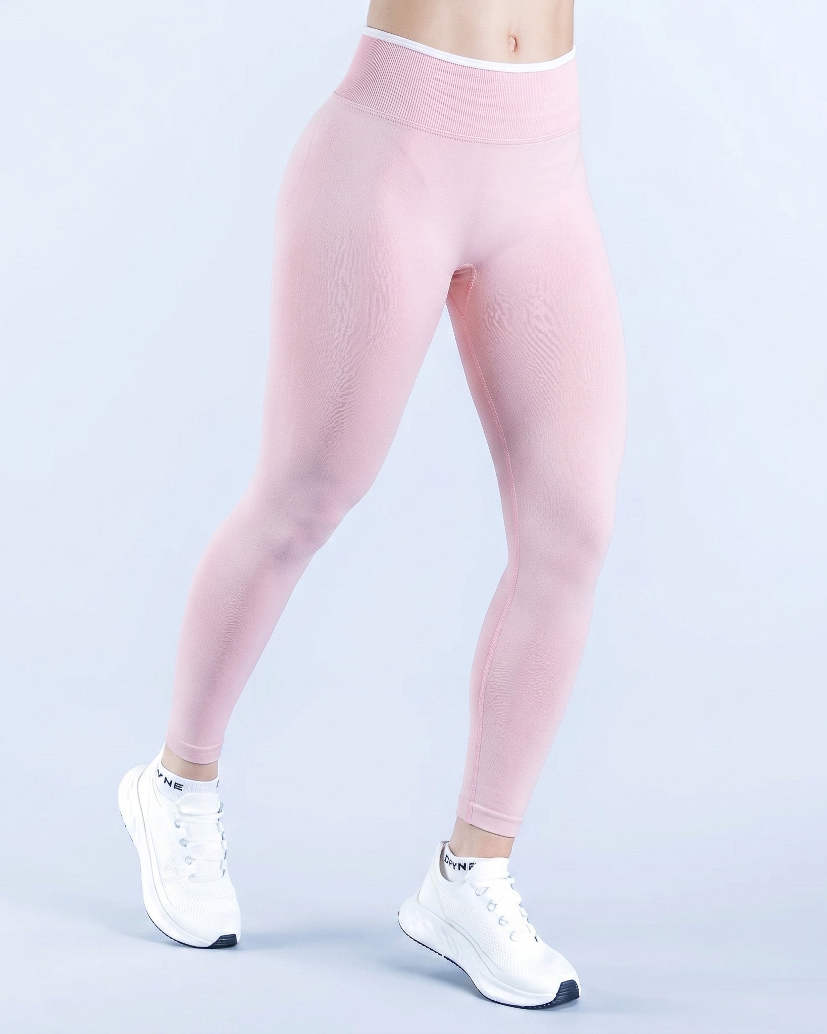 Calza Larga Push Up Pretina Bicolor Leggins Tiro Alto Fitness - YJ347