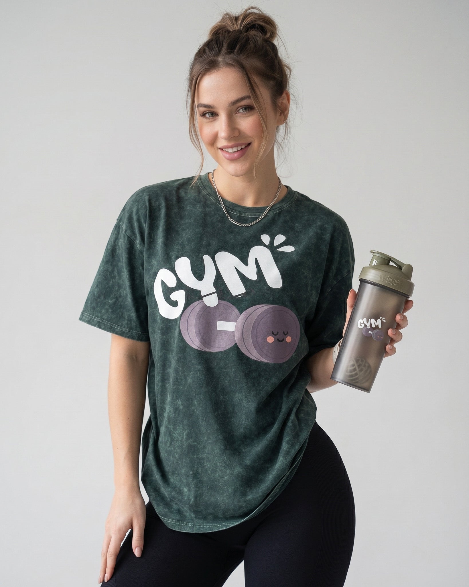 Polera Gym Oversize Mujer - Look Retro & Suave Prelavada - A366