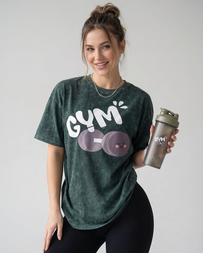 Polera Gym Oversize Mujer - Look Retro & Suave Prelavada - A366