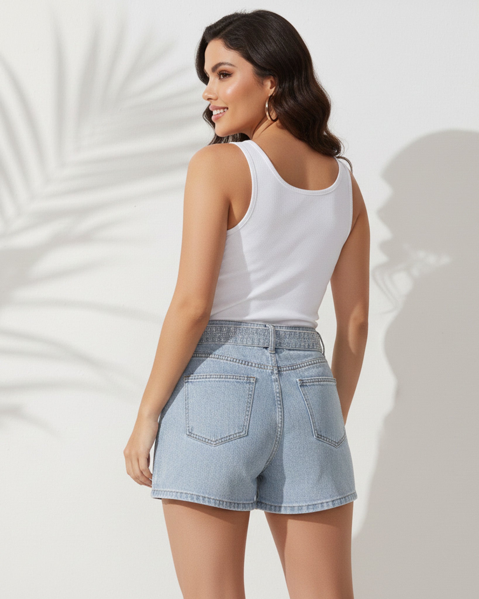 Short De Mezclilla Fresco con Brillos Fashion - OZ3107