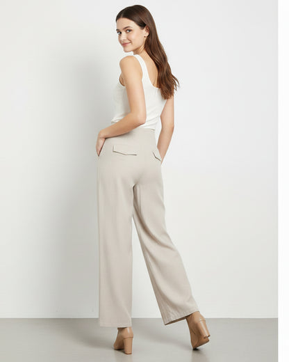 Pantalon Palazzo Mujer Cintura Alta - Verano - ZM2524
