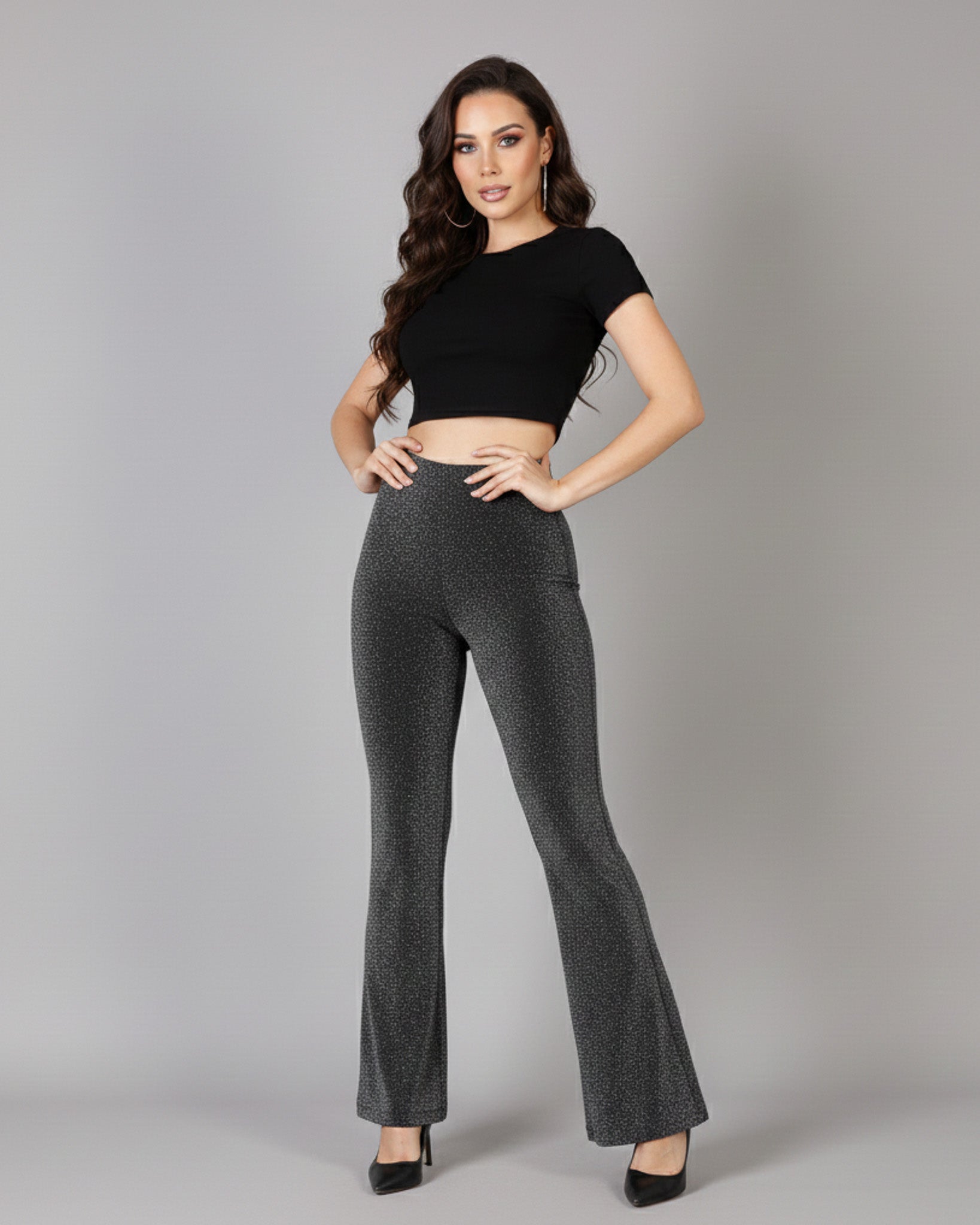 Pantalon Palazzo Elasticado y Brilloso Tendencia Biribum
