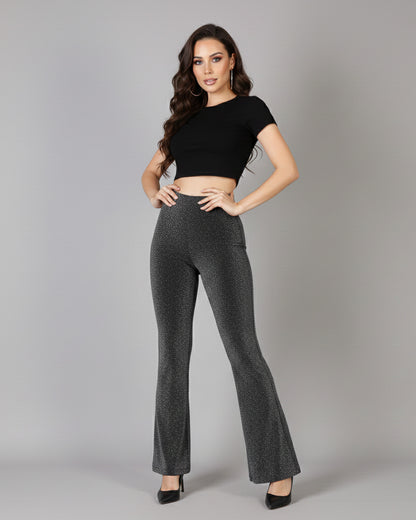 Pantalon Palazzo Elasticado y Brilloso Tendencia Biribum - TJ13037