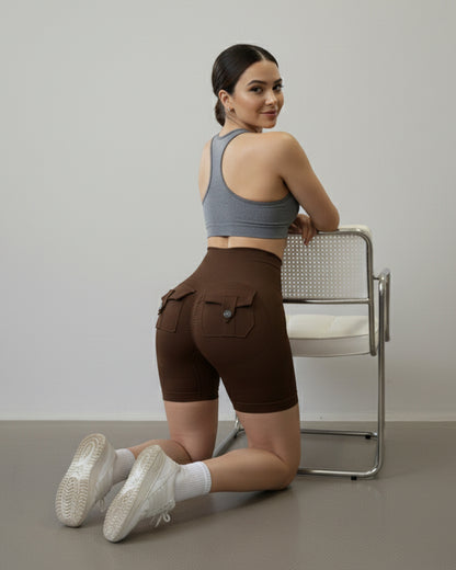 Short Deportivo Mujer con Bolsillo Trasero y Push Up - YJ242