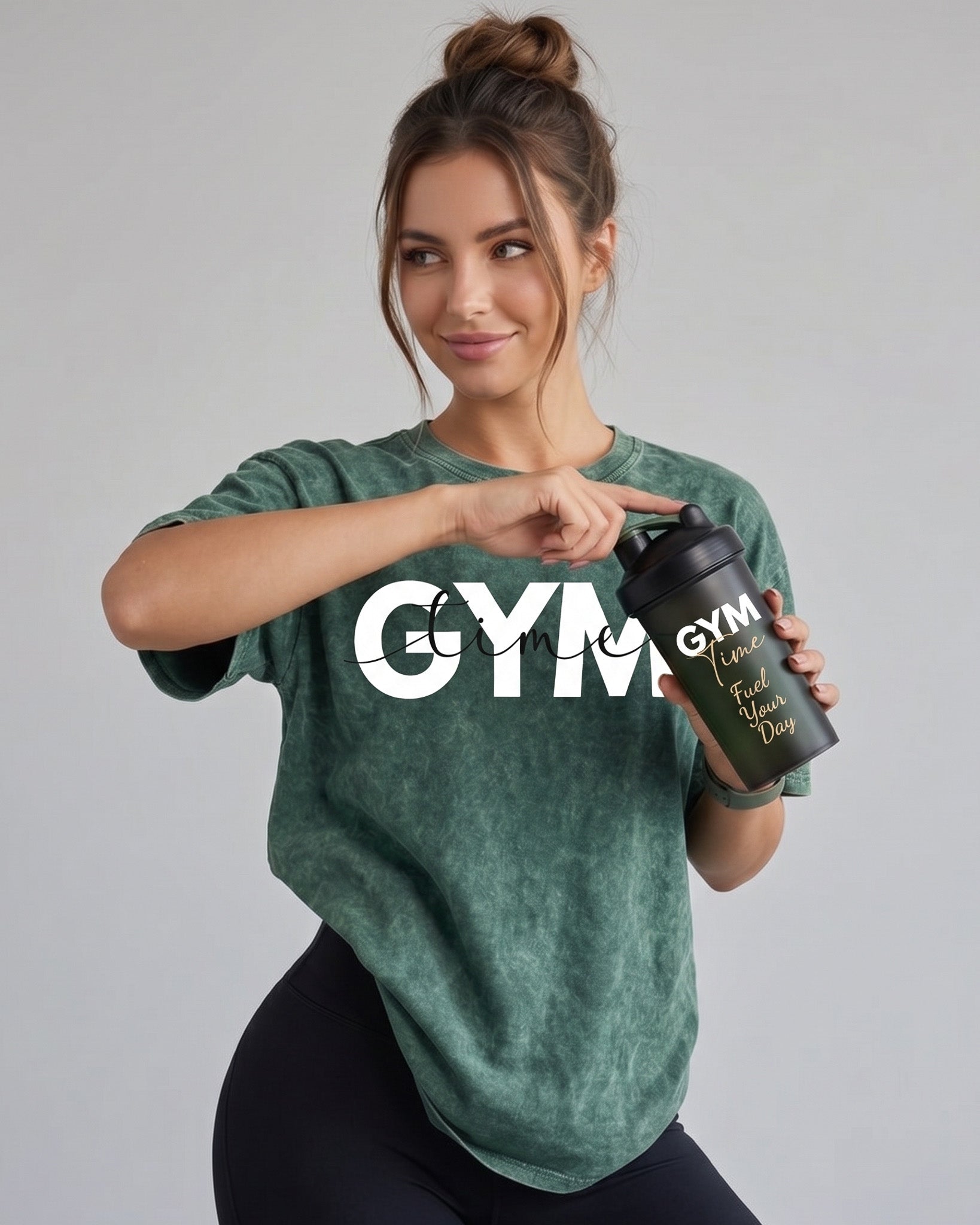 Polera Oversize Gym Time - Look Retro Aesthetic Prelavada - A366