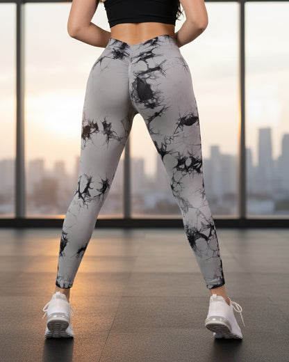 Calza Deportiva Mujer Push up Tie dye Corte en V - HY212