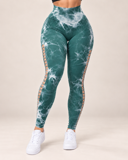 Leggings Tie Dye Push Up Abertura Escalonada  Alta Calidad - YJ148
