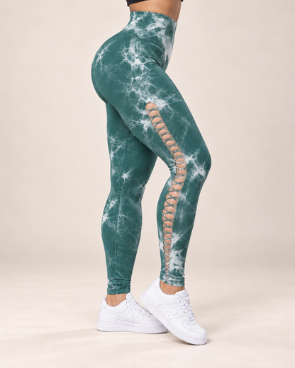 Leggings Tie Dye Push Up Abertura Escalonada  Alta Calidad - YJ148