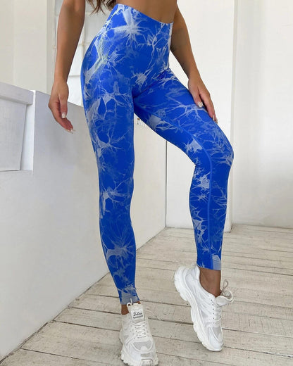 Pack 4 Calzas Tie Dye Sin Costura Con Efecto Push Up