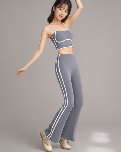 Conjunto Deportivo Mujer Top y Calza Flare Calidad Premium - YJ252