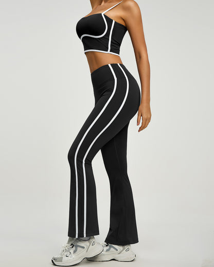 Conjunto Deportivo Mujer Top y Calza Flare Calidad Premium - YJ252