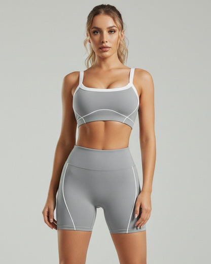 Conjunto Deportivo Mujer Top y Short Silueta Activa Premium - YJ250