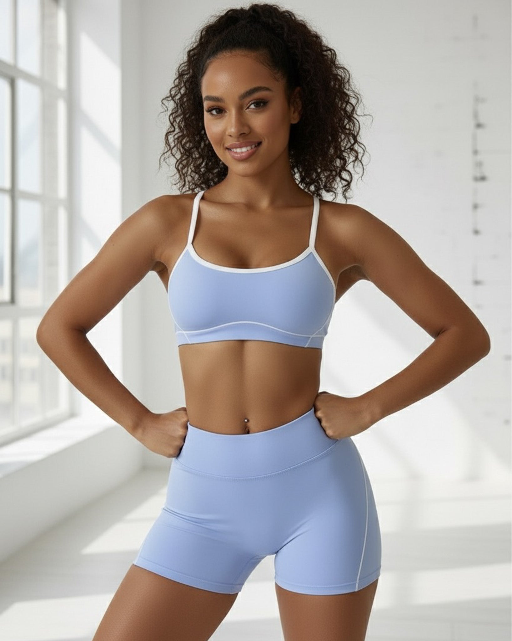 Conjunto Deportivo Mujer Top y Short Silueta Activa Premium - YJ250
